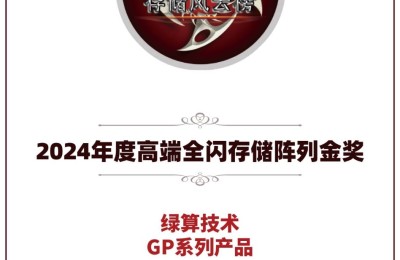 绿算技术GP系列产品荣获2024年度高端全闪存储阵列金奖